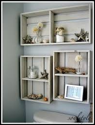 Beach Cottage Bathroom Shelves Diy Decor Home Decor Old Wooden Crates