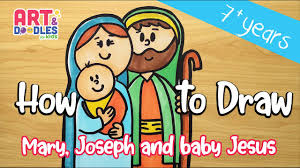 How To Draw Mary Joseph And Baby Jesus Youtube