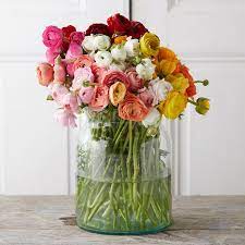 Fresh Rainbow Ranunculus Bunch Easter Flower Arrangements Spring Flowers Flower Arrangements