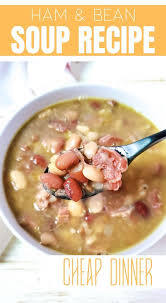 Ham And Bean Soup With Ham Bone In 2020 Ham And Bean Soup Ham And Beans Bean Soup