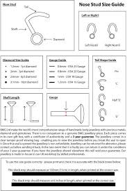 Nose Stud Size Guide Nose Stud Sizes Nose Jewelry