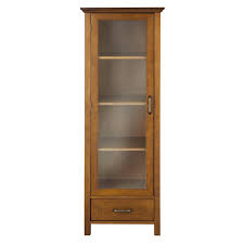 3.7 out of 5 stars, based on 21 reviews 21 ratings current price $98.99 $ 98. Oak Finish Linen Tower Glass Door Bathroom Storage Cabinet W Drawer