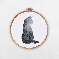 Contact us kathy@clicknstitch.net cross stitch collectibles 1001 las palmas entrada ave, #2213 henderson, nv 89012. Geometric Grey Cat Ritacuna
