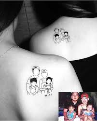 Matching Family Portrait Tattoo Idea For Siblings Smalltattoos Sibling Tattoos Tattoos Family Tattoos