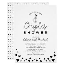 Heart Mason Jar Chic Black Couples Wedding Shower Invitation Zazzle Com Couple Wedding Shower Simple Bridal Shower Bridal Shower Gifts For Bride