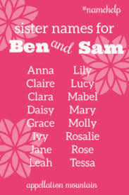 Name Help A Sister For Ben And Sam Appellation Mountain Baby Girl Names Names List Of Girls Names