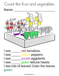*this post contains affiliate links* we are all fruit lovers here at easy peasy and fun (and vegetable to be honest). Count The Fruit And Vegetables Coloring Page Twisty Noodle