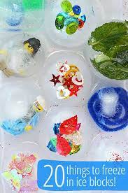 Easy Sensory Play 20 Fun Things To Freeze In Ice Blocks Craft Activities For Kids Ice Blocks Sensory Play