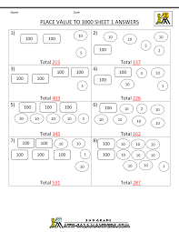 Math Place Value Worksheets To Hundreds