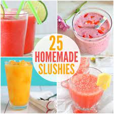 Whether it's a frozen margarita or a frozen tropical cocktail, these drinks are full of fruit and will keep you cool in the warm weather. 25 Kid Friendly Frozen Drinks For Summer Frozen Drinks Frozen Drink Recipes Slushie Recipe