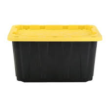 Black And Yellow Totes Home Depot Hdx 27 Gal Tough Storage Bin In Black Hdx27gonline 5 The Home Depot Storage Tote Storage The Home Depot