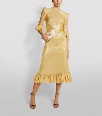Sale The Vampires Wife Falconetti Midi Dress Harrods Us Yellow Midi Dress Dresses Select Dress