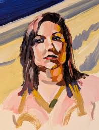 Acrylic sketch of portrait model