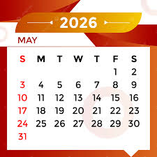 Kalender Bulan Mei 2026 Vektor Templat untuk Unduh Gratis di Pngtree