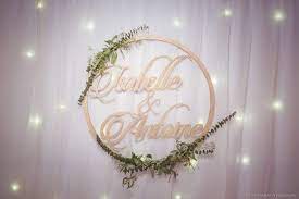 Suspension Avec Noms De Maries Cercle Avec Prenoms Decoration Bois Mariage Diy Wedding Backdrop Name Decorations Wedding Name