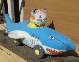 Richard Scarry Toy Cat Driving A Shark With Wheels Tag 1992 Toy Works Ebay Richard Scarry Scarry Vintage Toys