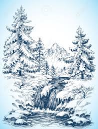 Dans cette vidéo, je montre comment peindre un paysage de montagne avec photoshop. Hiver Paysage Enneige Foret De Pins Et De La Riviere Dans Le Dessin Des Montagnes Clip Art Libres De Droits Vecteurs Et Illustration Image 46666339