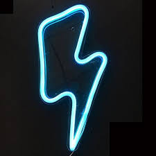 Lightning Bolt Neon Art Sign Lightning Led Neon Signs Lightning Handmade Visual Artwork Home Wall Decor Light Wall Decor Lights Led Neon Signs Kids Room Design