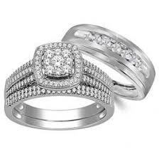 10k White Gold His And Her Rings Trio Wedding Rings Set 3 4ctw Diamonds I2 I3 I J Wedding Ring Trio Sets Wedding Ring Sets Cool Wedding Rings