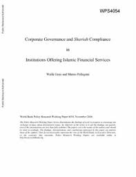 There seems to be a disconnect here that is likely to be rectified in the coming years. Corporate Governance And Shariah Compliance In Institutions Offering Islamic Financial Services