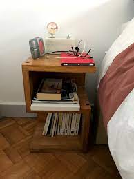 table de chevet en bois sur mesure fabriquee avec des panneaux en chene massif de la boutique du bois diy table de chevet table de chevet table de nuit bois