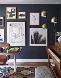 An accent wall is the perfect way to add a dose of color or pattern to your interior. Moody Mid Century Home Office Shop The Look Emily Henderson Home Decor Home Office Decor Home Office Design
