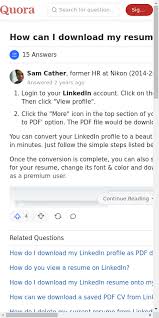 Jan 14, 2019 · the best use of the linkedin resume is as a starting point, or framework, for your professional resume. How To Get Resume From Linkedin 20 Guides Examples