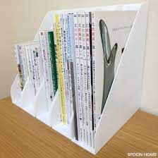 100均セリアのa4ファイルスタンドの収納ブログ画像 収納 アイデア 教科書 収納 プリント収納