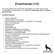Finde jetzt die besten unternehmen mit echten bewertungen und hilfreichen tipps der golocal community. Stadt Wolfsburg On Twitter Welche Geschafte Des Einzelhandel S Haben Geoffnet Corona Weihnachten Landesverordnung