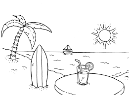 822x575 sesame street coloring pages with sesame street. Surfboard Coloring Pages Surfboard At Beach Printable 2021 5935 Coloring4free Coloring4free Com