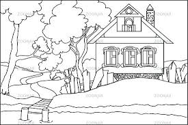 Puppy sleeping in doghouse coloring page royalty free cliparts #25891910. House By The Lake Coloring Page Free Printable Coloring Pages For Kids
