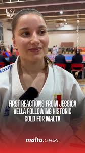 Jessica Vella reacts after securing Malta’s first-ever GSSE karate gold in  Andorra 🇲🇹👏 , #GSSE2025 #TeamMalta #Karate #GoldMedal