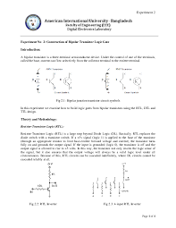 Why doesn't it go to saturation. Pdf Experiment 2 Experiment No 2 Construction Of Bipolar Transistor Logic Gate Munjur Murshed Academia Edu