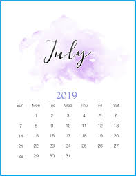 Watercolor 2019 July Printable Calendar Calendar Wallpaper Watercolor Calendar Calendar Printables