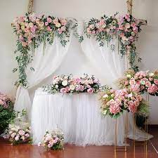These panels create a romantic and. Wedding Floral Decor Artificial Silk Fake Flowers Swag Arch Etsy Wedding Decorations Wedding Stage Decorations Wedding Stage