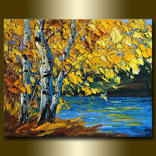 Birch Trees In Fall Paintings Autumn Landscape Painting Oil On Canvas Birch Tree By Willsonart 170 00 Oil Painting Landscape Landscape Paintings Canvas Painting Landscape