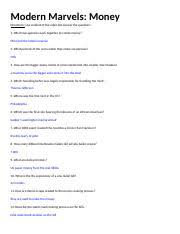 I've been recording some of the modern marvels for use in our ag program. Modern Marvels Money Questions Modern Marvels Money Directions Use Content Of The Video The Answer The Questions 1 What Two Agencies Work Together To Course Hero