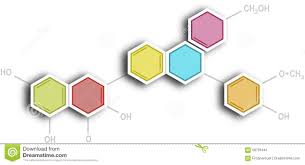 hexagonal organic chemistry formula chart stock illustration