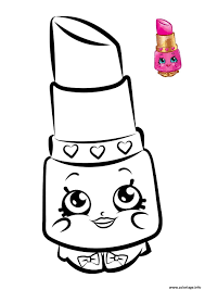 Imprime gratuitement les albums de dessins en noir et blanc au format pdf pour les colorier. Coloriage Shopkins Lipstick Dessin Shopkins A Imprimer