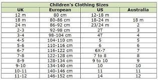 Shop Abroad With These Clothing Size Conversion Charts Baby Clothes Size Chart Size Chart For Kids Clothing Size Chart