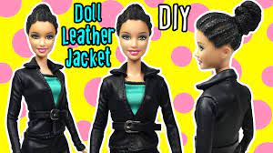 Diy Barbie Doll Leather Jacket Tutorial How To Make Doll Clothes Mak Diy Barbie Clothes Barbie Dolls Diy Dolls Clothes Diy