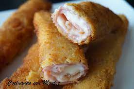 Esto Si Que Es Una Receta De Lo Mas Facilita Muy Sencilla De Preparar Crujiente Por Fuera Rollitos De Jamon Y Queso Rollitos De Jamon Rollos De Jamon Y Queso