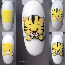 Uñas decoradas con personaje de dibujo animado. Mas Paso A Paso Animales Disenos De Unas Arg Facebook