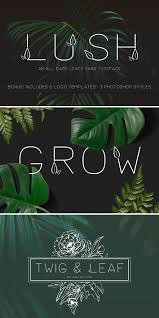 Lush Sans Typeface Nature Font All Caps Font Leaf Font