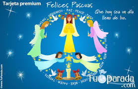 Need to translate felices pascuas from spanish and use correctly in a sentence? Tarjeta De Felices Pascuas Con Angeles Pascua Tarjetas