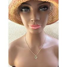 14k Bicolor Diamond Heart Pendant Necklace