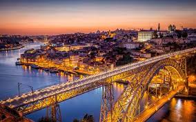 download wallpapers porto evening city lights city panorama portugal besthqwallpapers com