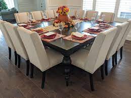 Turned Leg Square Dining Table For 12 Square Dining Room Table Large Dining Room Table 12 Seater Dining Table