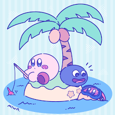 kirby, gooey, and blipper (kirby) drawn by miwa_(ahyuck) | Danbooru