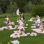 Outdoor Pilates wellness event